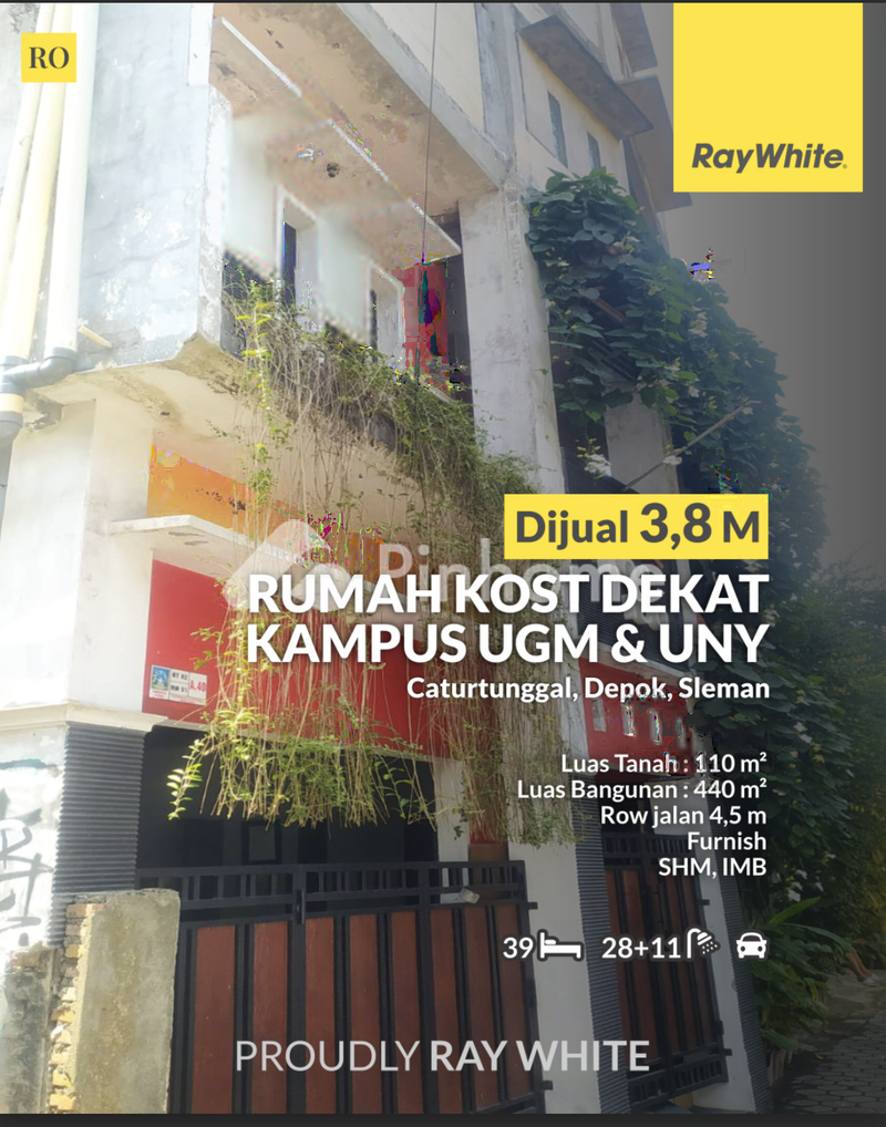 Rumah Kos 4 Lantai 39 Kamar di Karangmalang, Dekat UNY