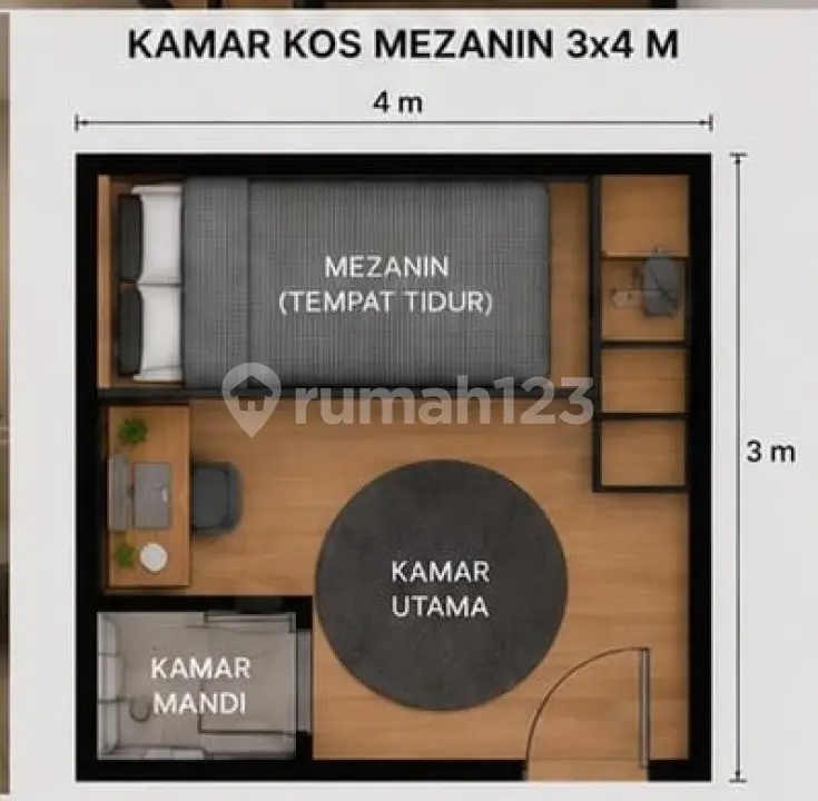 Foto Rumah Kost 12Bed Room Full Mezanin — foto 2